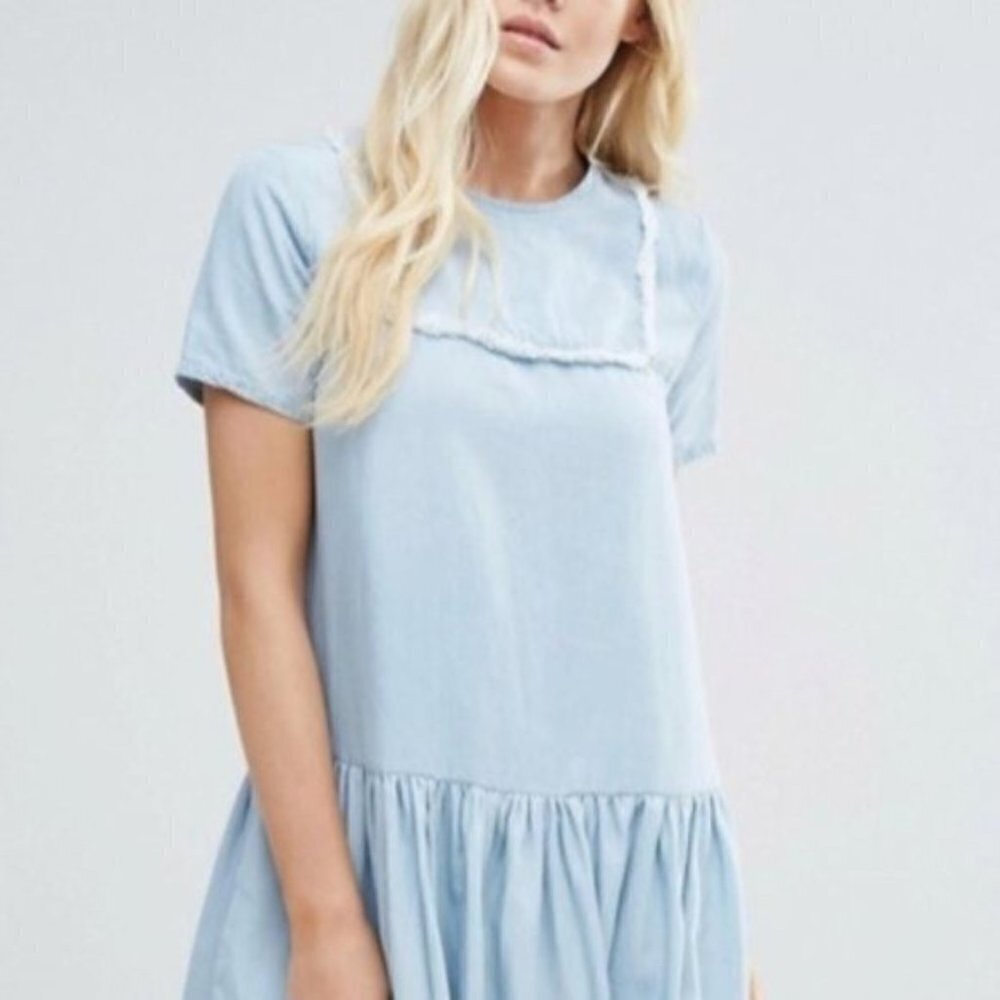 LITTLE WHITE LIES blue short sleeve dress NWT XS